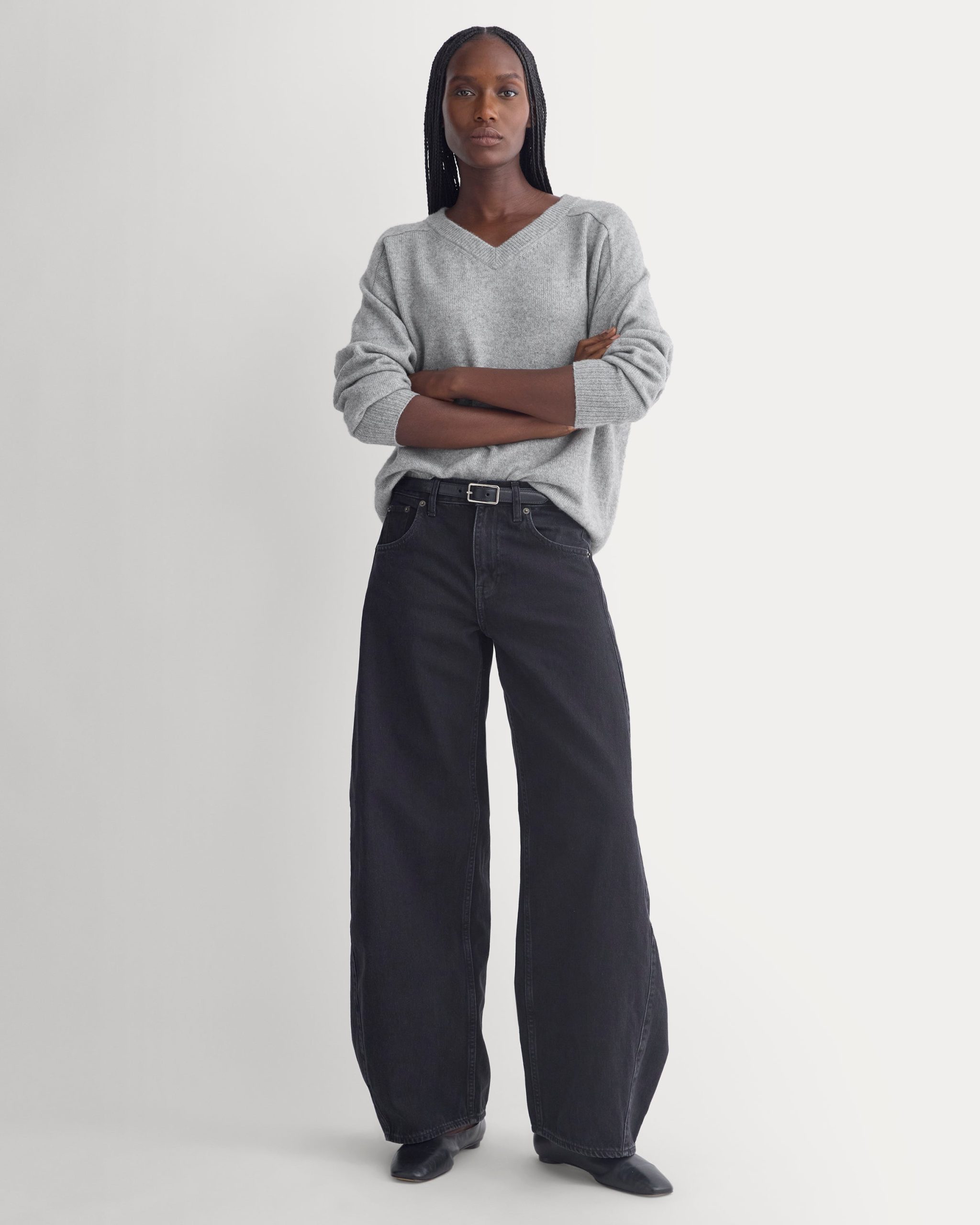 Baggy Barrel-Leg Jean | Washed Black