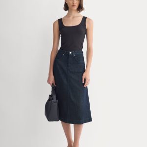 Flowy Denim Midi Skirt | Rinse Indigo