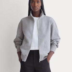 Luxe Fleece Full-Zip Turtleneck | Vintage Heather Grey